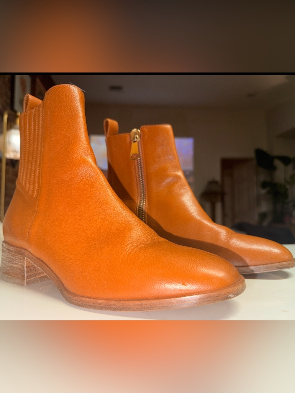 Tamara Mellon Soho Camel Leather Ankle Boots | Great Condition | Size 8